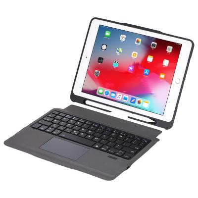 China Perfect Wireless Protection 10.2 inch Wireless Keyboard Touchpad Cover with Pencil Slot for iPad 10.2 2020 for sale