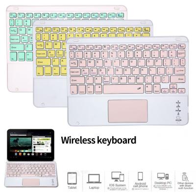 China 10.1 inch Wireless Colorful Tablet Keyboard with Touchpad for Samsung tablet Huawei tablet and all smartphone keyboard touchpad for sale