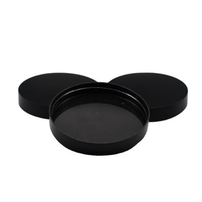 China None 89mm Black Smooth Ribbed Screw Cap PP Plastic Caps With Foil Form Liner for sale