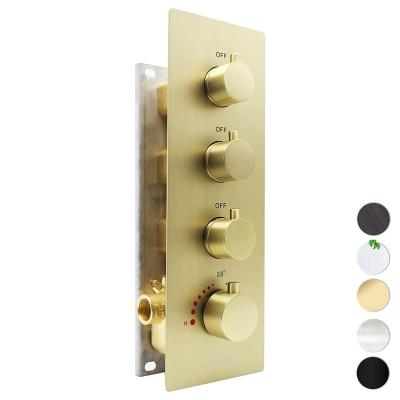 China Without Slide Bar Function 3 Way Thermostatic Brass Shower Mixer Valve 3 Concealed Mixing Diverter Valve for sale