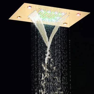 China Larger Without Diverter 360*500mm Stainless Steel 304 Led Rainfall Ceiling Shower Head for sale