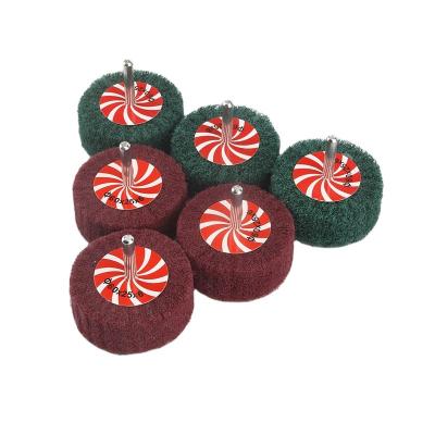 China Durable Nylon Flap Brush Drum Polishing Wheel With Keyhole Axle Abrasive Grinding Tool for sale