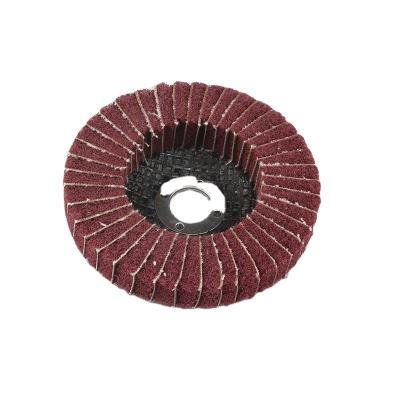 China Durable Abrasive Fin Wheel Polish Brush With Shaft For Wood , Stainless Metal Disc Tools for sale