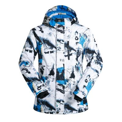 China Fashion Camouflage Waterproof Ski Suit Printed Outdoor Waterproof Ski Jacket Winter Coat Men Ski Outwear for sale