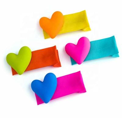 China Fashion Wholesale Korean Hair Accessories For Girls Candy Color Hair Clips Decorated Heart Shape Resin Hairlips Handmade Barrette for sale