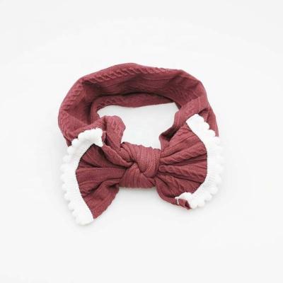 China European and American fashion children's wholesale nylon border baby hair band jacquard bow headband baby hair accessories for sale