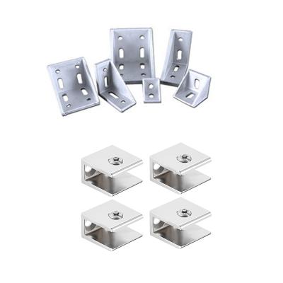 China Zinc Alloy Small Bracket Wall Table Fence Repair Floating Corner Holding Glass Shelf Brackets Die Casting Parts for sale