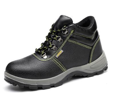 China Genuine Toe Cap Puncture Proof Work Safety Leather Steel Toe Construction Safety Shoes For Men for sale