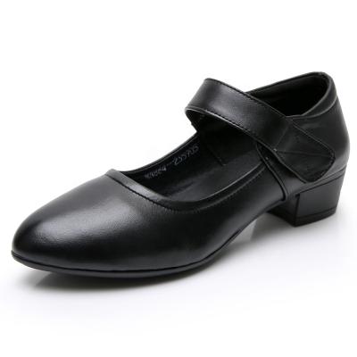 China Wholesale Hot Selling Genuine Leather Office Staff Hotel Bank Staff Shoes Black Cowhide Anti Slip Factory for sale