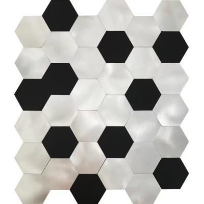 China Vibration Metal Hexago Aluminium Mosaic Tiles Antirust 12*12in for sale