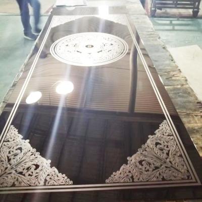 China Classic Style Etched Mirror 8K Black Color Stainless Steel Sheet for Elevator Door for sale