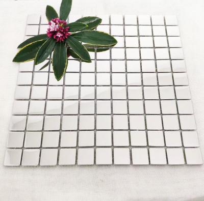 China Small Particle Silver 304 Stainless Steel Mosaic Tiles For Bathroom for sale