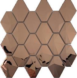 China Rose Gold Color Bright Shiny Metal Mirror Stainless Steel Mosaic Tiles for sale