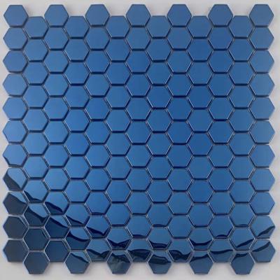 中国 Modern Sapphire Metal Mosaic Wall Tile Popular Factory Price Hexagon Stainless Steel China 販売のため