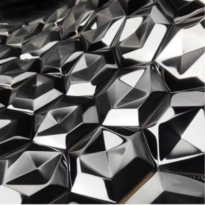 China Mirror 8K Metal Mosaic Tiles Marble Granite Natural Shell Mosaic Display Stand for sale