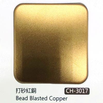 China Red Copper Color Bead Blasted Brushed Finish 304 Stainless Steel Sheet With Anti finger Print For Decoration for sale