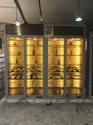 China Gabinete casero del vino del vidrio de la sala de estar de los muebles del gabinete de la barra del espejo del metal en venta