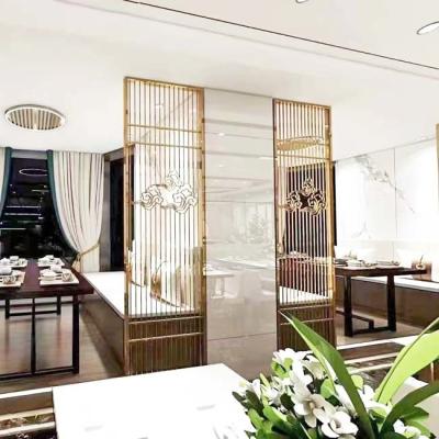 China 304 Color Rose Gold Hairline Brushed Stainless Steel Screens Mirror Stainless Steel Partitions for sale