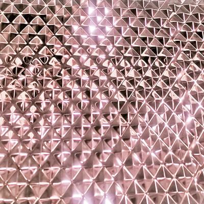 China Colorful Diamond Shaped Embossed Stainless Steel Plate Decoration For Hotel Ceiling Exterior Walls for sale