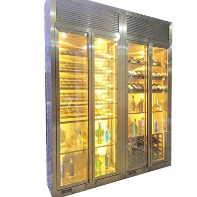 Κίνα 304  Stainless Steel Wine Cabinet Customized  Design Home Wine Rack Rose Gold Metal Display Cabinet προς πώληση