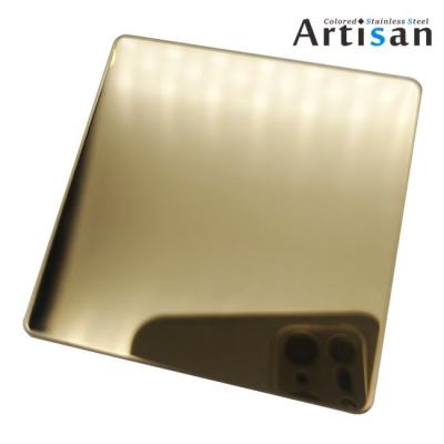 China Champaign Gold Stainless Steel Sheets Price Inox Mirror Surface PVD Coloured Stainless Steel Sheets 201J1 for sale