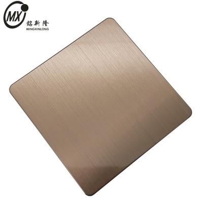 China Brushed Hairline Ancient Coffee 201 304 316 430 Stainless Steel Metal Sheet For Building Decoration for sale