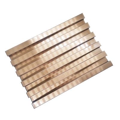 China 304 Custom Beadblasting Rose Gold Color Mirror Brushed Stainless Steel Edge Trim For Wall Cladding for sale