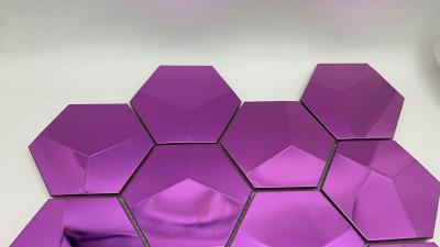 China 3d Mosaic Luxury Hexagon  Mosaic Shapes Purple Color for sale