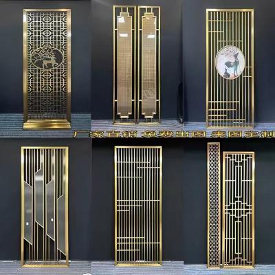 China Modern Style Design Foshan Factory Gold Rose Gold Stainless Steel Screen Partition Villa Home Hotel for sale