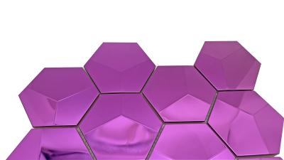 China Hexagon Shape Mosaic Tiles Violet  Color Wall Kitchen Backsplash Stainless Steel Metal Mosaic Tiles for sale