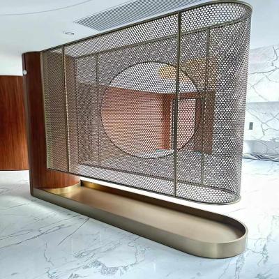 China 304 Morden Hollow Custom Design Entrance Stainless Steel Partition Screen Villa Hotel Home Decoration for sale