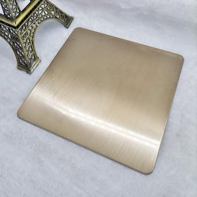 China Slanting-line Champagne Gold Color Stainless Steel Sheet PVD Plating Titanium for sale