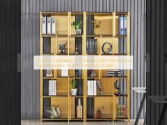 Colored Champagne Gold Stainless Steel Metal Display Cabinets Hariline JIS 304 Wearproof For Mall