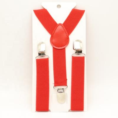 China Red suspenders for toddlers kid boy girl suspender 1 inch width Elastic Y back Factory Outlet Kid for sale