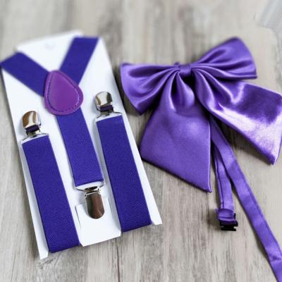 China Neckties  design Purple Suspenders neckties and colorful classic shirt suspender shirt stays holder shirt holder for kids for sale