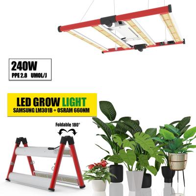 China Foldable Design High Quality ETL LED Grow Light 4 Bars Best Dropshipping 301B 240W LED Grow Light For E-commerce for sale