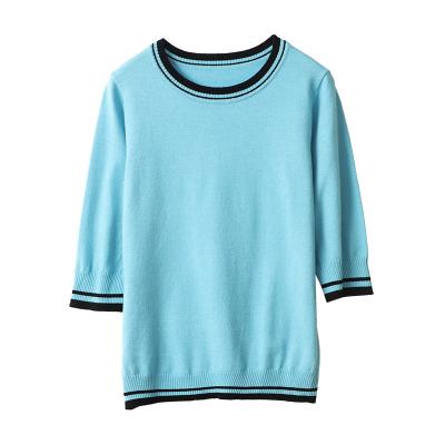 China Custom 2022 Womens Breathable Knitted Knitwear Wholesale Custom Blouse Women for sale