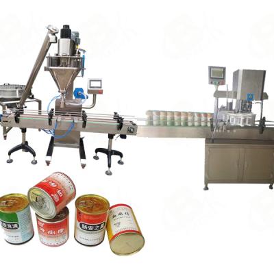 China Automatic Bottle Tin Can Powder Filling Machine and Food Production Sealing Machine Line for sale