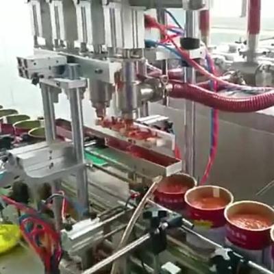 China Ketchup Tomato Sauce Filling Machine Food Tin Can Seamer Peanut Butter Packaging Food Production Line Machine for sale