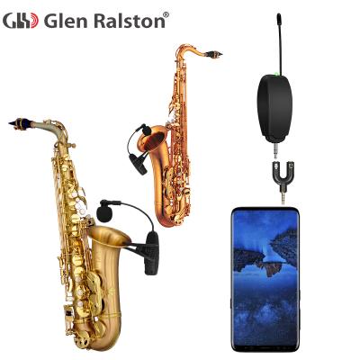 China Glen Ralston Wireless Musical Instrument Performance Lavalier Microphone Audio 2 Channel Microphone Saxophone Dedicated for sale