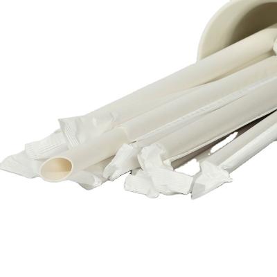 China High Quality Disposable White Paper Straw Bubble Tea Milk Tea Straw for sale