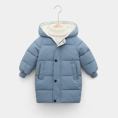 China Anti-wrinkle Kids Cotton Down Casual Winter Clothing Kids Outwear Hooded Lightweight Coat Thick Jacket For Boys And Girls for sale