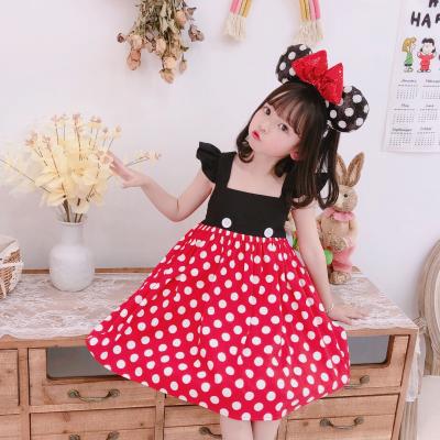 China New Sale Girls Dot Printed Big Bows Casual Anti-Wrinkle Boutique Suits Girls Dresses Babies Clothing Set for sale