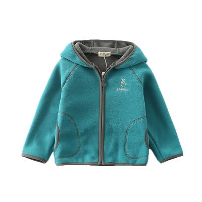 China Anti-wrinkle Children Winter Clothing Solid Fleece Hooded Jacket Coats Kids Wear Boy Thick Clothing Loungewear for sale