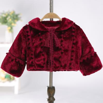 China Lovely new fashion children's girls autumn and winter plush jacket children's warm shawl coat jacket for sale