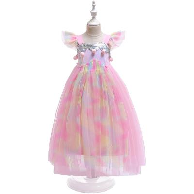 China Princess Unicorn Dress Cos Dress Unicorn Dress Anti-wrinkle Winter Sequins Rainbow Costume Party Birthday Girls Kids Tutu for sale