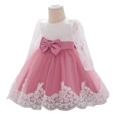 China Anti-wrinkle summer Hot-selling girls dress to lace up flower girls long sleeve prom dress for sale