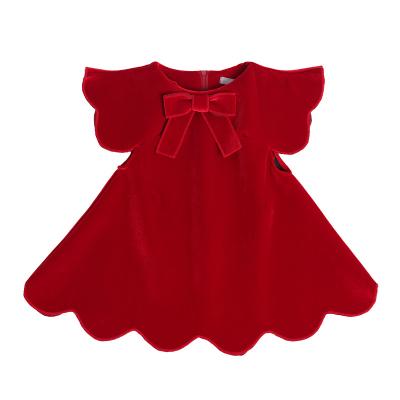 China Anti-wrinkle fashion bow dress baby christmas clothes baby fashion dress baby dress for sale