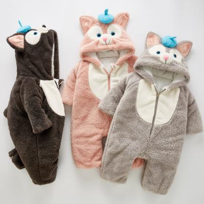 China Cozy New Design Cozy Cotton Brushed Infant Boutique Cute Animal Long Sleeve Baby Romper for sale