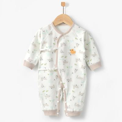 China Cotton 100% 2021 new baby romoers long sleeve monk pajamas rompers baby clothes for sale